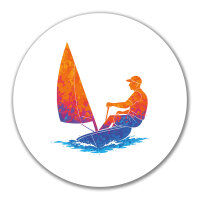 Aufkleber Segeln bunte Silhouette 10cm