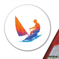 Aufkleber Segeln bunte Silhouette 10cm