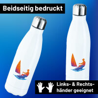 Edelstahl-Trinkflasche Segeln bunte Silhouette 500ml Wasserflasche