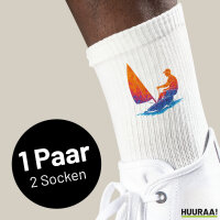 Unisex Socken Segeln bunte Silhouette Baumwolle
