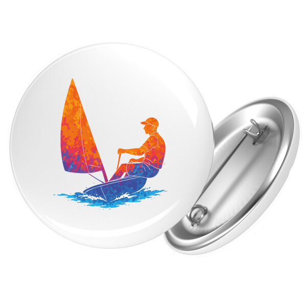Button Segeln bunte Silhouette