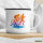 Emaille Tasse Triathlon bunte Silhouette 300ml Vintage Emaille Becher