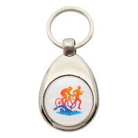 Schlüsselanhänger Triathlon bunte Silhouette