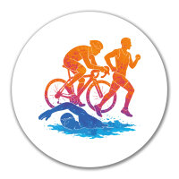 Aufkleber Triathlon bunte Silhouette 10cm