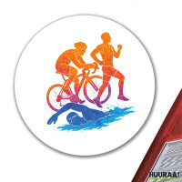 Aufkleber Triathlon bunte Silhouette 10cm