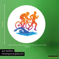 Aufkleber Triathlon bunte Silhouette 10cm