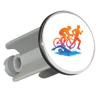 Waschbeckenstöpsel Triathlon bunte Silhouette 4cm