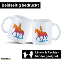 Kaffeetasse Reiten bunte Silhouette 330ml
