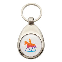 Schlüsselanhänger Reiten bunte Silhouette