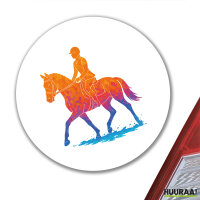 Aufkleber Reiten bunte Silhouette 10cm
