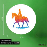 Aufkleber Reiten bunte Silhouette 10cm
