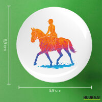 Button Reiten bunte Silhouette
