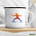 Emaille Tasse Fechten bunte Silhouette 300ml Vintage Emaille Becher