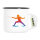 Emaille Tasse Fechten bunte Silhouette 300ml Vintage