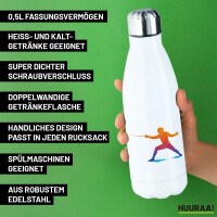 Trinkflasche Fechten bunte Silhouette 500ml Edelstahl Wasserflasche