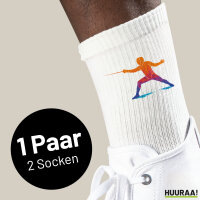 Unisex Socken Fechten bunte Silhouette Baumwolle