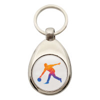 Schlüsselanhänger Bowling bunte Silhouette