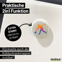 Magnet Bowling bunte Silhouette 59mm Kühlschrankmagnet Flaschenöffner