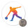 Magnet Bowling bunte Silhouette 59mm Kühlschrankmagnet Flaschenöffner