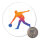Magnet Bowling bunte Silhouette 59mm Kühlschrankmagnet