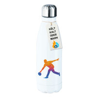 Edelstahl-Trinkflasche Bowling bunte Silhouette 500ml Wasserflasche