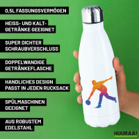 Edelstahl-Trinkflasche Bowling bunte Silhouette 500ml Wasserflasche