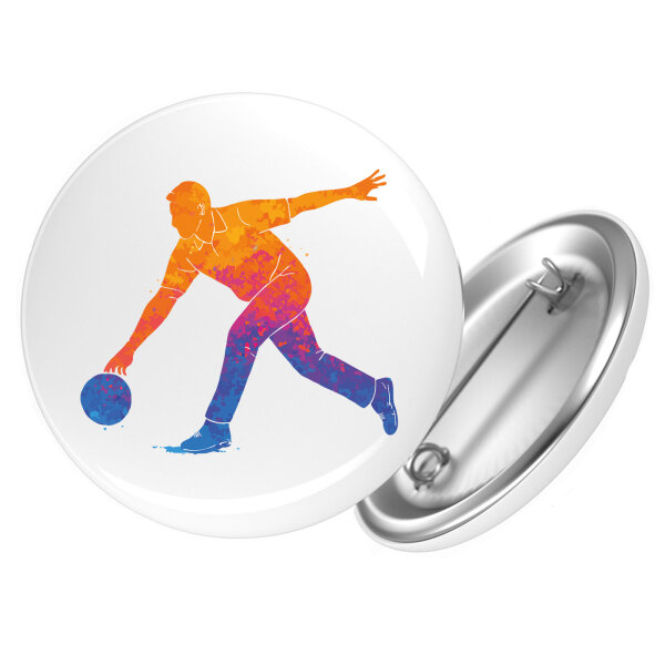 Button Bowling bunte Silhouette