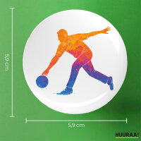 Button Bowling bunte Silhouette