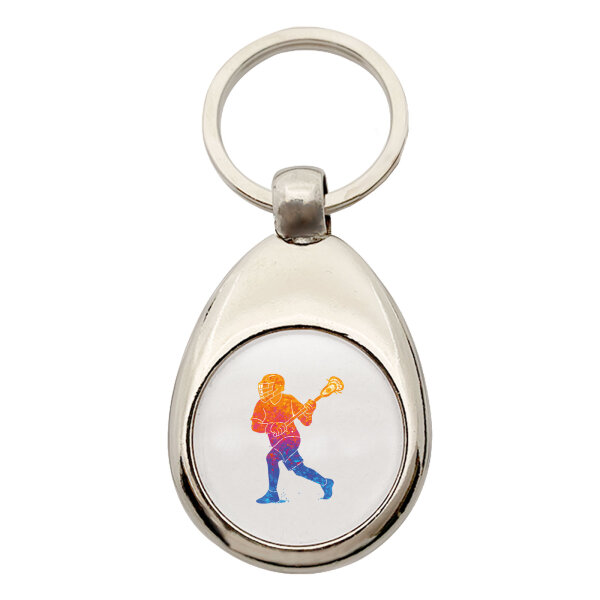 Schlüsselanhänger Lacrosse bunte Silhouette
