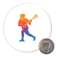 Magnet Lacrosse bunte Silhouette 59mm Kühlschrankmagnet