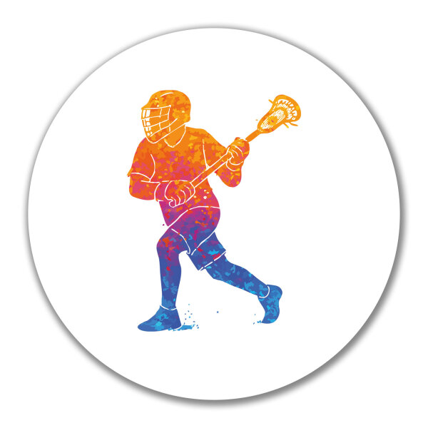 Aufkleber Lacrosse bunte Silhouette 10cm