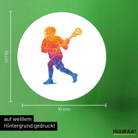 Aufkleber Lacrosse bunte Silhouette 10cm rund