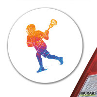 Aufkleber Lacrosse bunte Silhouette 10cm