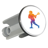 Waschbeckenstöpsel Lacrosse bunte Silhouette 4cm...