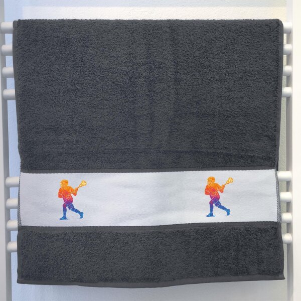 Handtuch Lacrosse bunte Silhouette 50x100cm