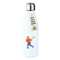 Edelstahl-Trinkflasche Lacrosse bunte Silhouette 500ml Wasserflasche