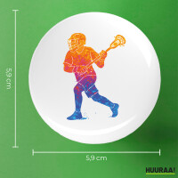 Button Lacrosse bunte Silhouette