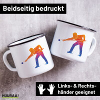 Emaille Tasse Billard Snooker 300ml Vintage Emaille Becher