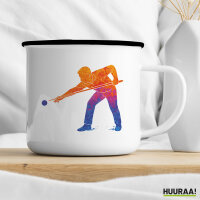 Emaille Tasse Billard Snooker 300ml Vintage Emaille Becher