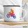 Emaille Tasse Motocross bunte Silhouette 300ml Vintage Emaille Becher