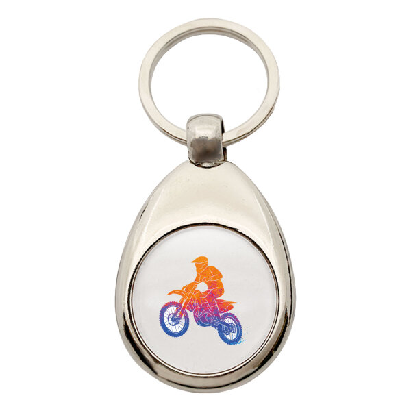 Schlüsselanhänger Motocross bunte Silhouette