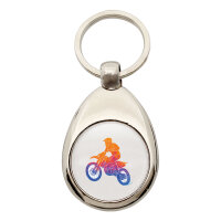 Schlüsselanhänger Motocross bunte Silhouette