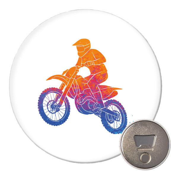 Magnet Motocross bunte Silhouette 59mm Kühlschrankmagnet