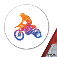 Aufkleber Motocross bunte Silhouette 10cm