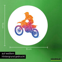 Aufkleber Motocross bunte Silhouette 10cm