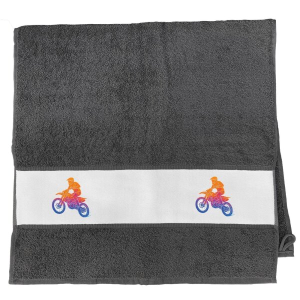 Handtuch Motocross bunte Silhouette 50x100cm