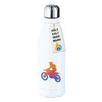 Trinkflasche Motocross bunte Silhouette 500ml Edelstahl...