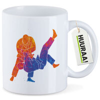 Kaffeetasse Judo bunte Silhouette 330ml