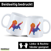 Kaffeetasse Judo bunte Silhouette 330ml
