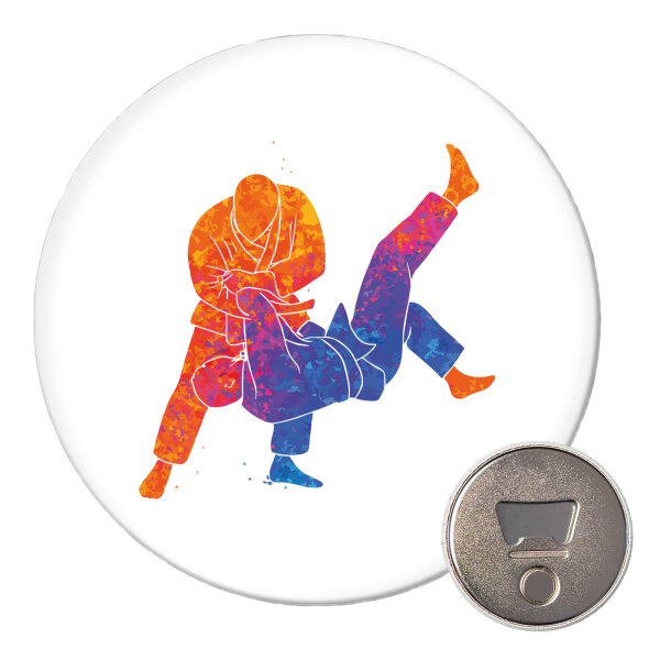 Magnet Judo bunte Silhouette 59mm Kühlschrankmagnet